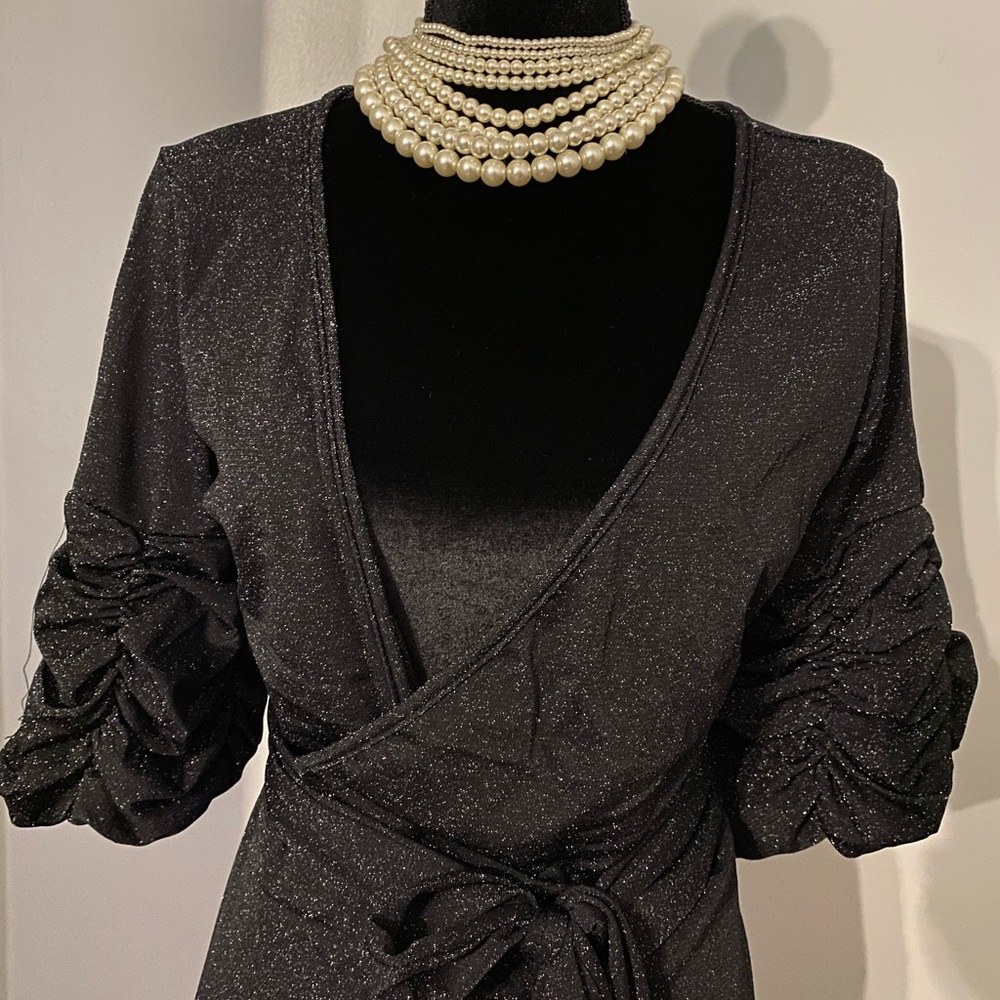 Black Shimmer Evening Dress - Picture 6 of 8